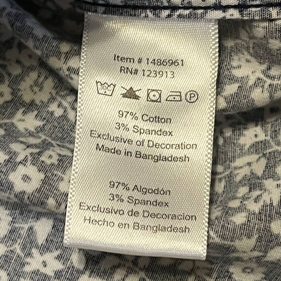 JACHS NEW YORK Men's Navy and White XXL Floral Short Sleeve Button Down - Picture 6 of 8